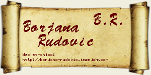 Borjana Rudović vizit kartica